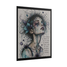 Load image into Gallery viewer, Rolled Poster — Melancholic Watercolor Portrait with Quote: “Love Doesn’t Break You All At Once”
