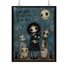 Load image into Gallery viewer, Soft Heart Strange Mind Brave Soul Rolled Poster — Gothic Whimsical Fantasy Wall Art
