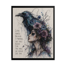 Load image into Gallery viewer, "We Only Bleed For The Ones We Would Die For" Wall Art | Crow Headdress Print
