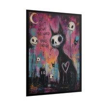 Load image into Gallery viewer, "Be Soft Anyway The World Is Hard Enough" Black Cat Wall Art | Gothic Kitty Print
