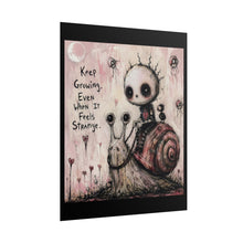 Load image into Gallery viewer, Keep Growing, Even When It Feels Strange – Whimsical Snail Wall Art
