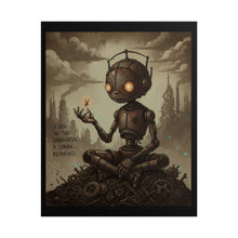 Load image into Gallery viewer, Steampunk Robot Poster — 'Even In The Darkness A Spark Remains' Rolled Art Print
