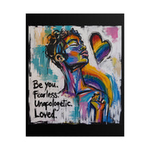 Load image into Gallery viewer, "Fearless Unapologetic Loved" Pride Wall Art | LGBTQ+ Identity Print
