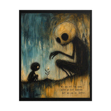 Load image into Gallery viewer, Rolled Poster — Moody Gothic Illustration Wall Art with Quote: "We Are Not the Same"
