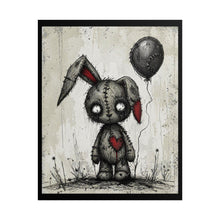 Load image into Gallery viewer, Creepy Cute Stitched Bunny Poster – Goth Rabbit Art Print (Rolled Poster)
