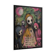 Load image into Gallery viewer, Rolled Poster — Gothic Cute Skeleton Art Print "We Are All Just Fighting to Stay Afloat"
