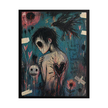 Load image into Gallery viewer, Rolled Poster — Dark Emo Heartbreak Art Print ("I didn't break, I just learned to be loved quietly")
