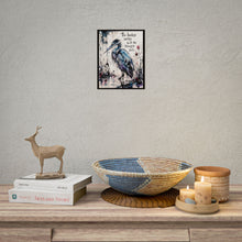 Load image into Gallery viewer, Heron Art Poster — "The hardest battles build the strongest souls" Inspirational Wall Art (Rolled Poster)

