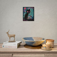 Load image into Gallery viewer, Rolled Poster - Gothic Cat Art "Toxic People Will Pollute Everything" Dark Neon Wall Print
