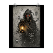 Load image into Gallery viewer, Rolled Posters - Grim Reaper Lantern Art Print "Even Death May Die" (Gothic Horror Wall Poster)

