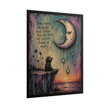 Load image into Gallery viewer, Inspirational Moon &amp; Crow Poster — 'Some nights the weight feels heavier...' Rolled Art Print
