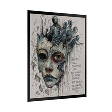 Load image into Gallery viewer, Rolled Poster — Surreal Mask Art with Quote “People Will Disappoint You”
