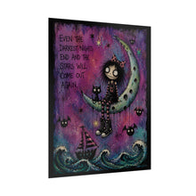 Load image into Gallery viewer, “Even the Darkest Nights” Gothic Moon Girl Art Print
