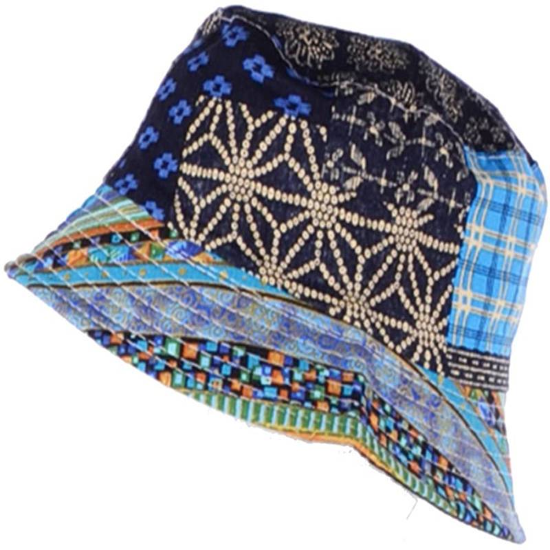 Reversible Printed Bucket hat - blue