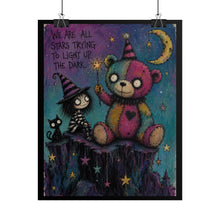 Load image into Gallery viewer, "We Are All Stars Trying To Light Up The Dark" Wall Art | Patchwork Bear Print
