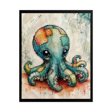 Load image into Gallery viewer, Whimsical Stitched Octopus Poster - Cute Patchwork Sea Creature Wall Decor
