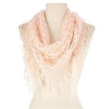 Load image into Gallery viewer, Fashion Lace Tassel Sheer Triangle Lightweight Scarf
