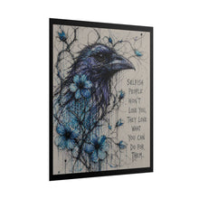 Load image into Gallery viewer, Blue Raven Quote Art Print (“Selfish people won’t love you…”)
