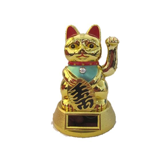 5″ SOLAR GOLD WAVING CAT BOBBLE HEAD