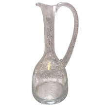 Load image into Gallery viewer, Vintage Etched Glass Pitcher Carafe Floral Design Elegant Tableware 12"
