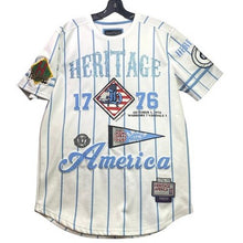 Load image into Gallery viewer, Heritage America Jersey Mens Large Baseball Patches Spell Out Streetwear

