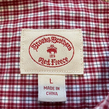 Load image into Gallery viewer, Brooks Brothers Shirt Mens Large Red Fleece Gingham Check Button Down Academia
