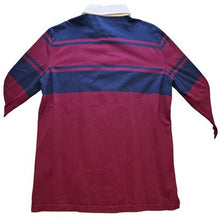 Load image into Gallery viewer, Nautica Shirt Mens Extra Large Rugby Preppy Academia Costal Maroon Navy Blue
