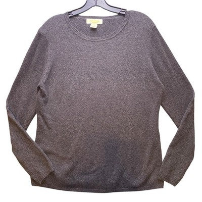 Peck & Peck Sweater Womens Extra Large Cashmere Charcoal Gray Preppy Academia