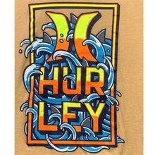 Load image into Gallery viewer, Hurley Shirt Boys Large Shark Wave Spell Out AOP Surfing Beachy Coastal
