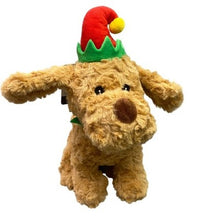 Load image into Gallery viewer, Christmas Dog Pet Toy 9" Squeaker Crinkle Ears Elf Hat Collar Metro Pawlin
