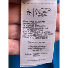 Load image into Gallery viewer, Penguin Shirt Mens Medium Teal Blue Golf Polo Performance Academia Preppy
