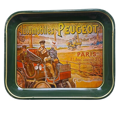 Automobiles Peugeot Advertising Tray Paris Decor Serving Tray Made Hong Kong