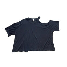 Load image into Gallery viewer, Free People Movement Shirt Womens Extra Small Black Cold Shoulder Oversized Crop
