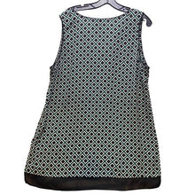 Load image into Gallery viewer, White House Black Market Blouse Extra Large Geometric Black &amp; Green Old Money
