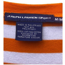 Load image into Gallery viewer, Ralph Lauren Shirt Womens Medium Sport Orange Striped V Neck Preppy Academia
