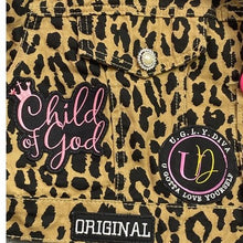 Load image into Gallery viewer, Ugly Diva Jacket Womens Extra Large Cropped Leopard Patches Denim Streetwear
