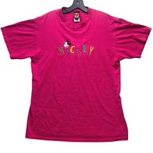 Load image into Gallery viewer, Mickey Mouse Shirt Mens Large Spell Out Embroidered Festival Everyday Streetwear
