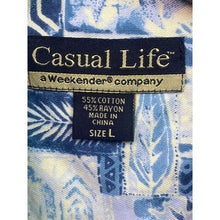 Load image into Gallery viewer, Casual Life Shirt Mens Large Rayon Blend Nature AOP Beachy Travel Coastal
