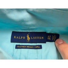 Load image into Gallery viewer, Ralph Lauren Shirt Mens XLT Featherweight Twill Button Down Aqua Pink Pony Logo
