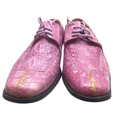 Load image into Gallery viewer, Antonio Mazzetti Shoes Mens 7.5D Pink Crocodile Embossed Leather Derby

