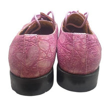 Load image into Gallery viewer, Antonio Mazzetti Shoes Mens 7.5D Pink Crocodile Embossed Leather Derby
