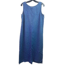 Load image into Gallery viewer, Carolina Blues Dress Womens 14 Denim Embroidered Patchwork Teachercore 45" Long
