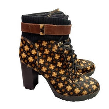 Load image into Gallery viewer, Antonio Melani Boots Womens 6M Ankle Booties Calf Hair Chunky Platform Combat
