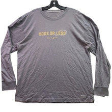 Load image into Gallery viewer, Life is Good Shirt Mens Large Gray Spell Out Funny Grunge Everyday Streetwear
