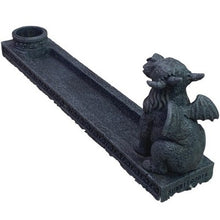 Load image into Gallery viewer, Gargoyle Incense Holder Burner Black Resin Fantasy Gothic Home Decor Desk Accent
