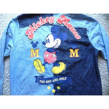 Load image into Gallery viewer, Mickey Mouse Shirt Womens Medium Long Sleeve Button Up Denim Disney Patchwork
