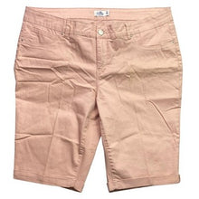 Load image into Gallery viewer, Royalty For Me Shorts Womens 18W Peach Bermuda Denim Stretch Travel Vacation
