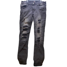 Load image into Gallery viewer, Evolve 5 Jeans Mens 32x32 Distressed Slim Fit Black fade Destroyed Punk Y2K
