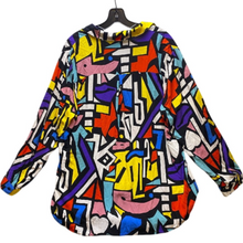 Load image into Gallery viewer, Vintage Big Dart Shirt Womens 16 Rainbow Abstract 90s Geometric Button Down
