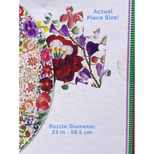 Load image into Gallery viewer, Eeboo Blue Bird Yellow Bird 500 Piece Round Jigsaw Puzzle Women Owned

